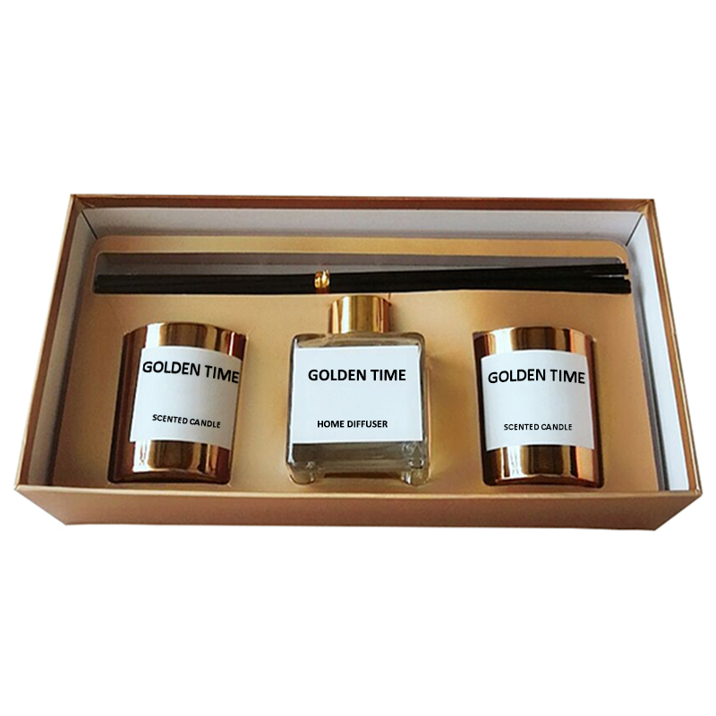 Private label customized luxury scented candle reed diffuser UK home fragrance gift set